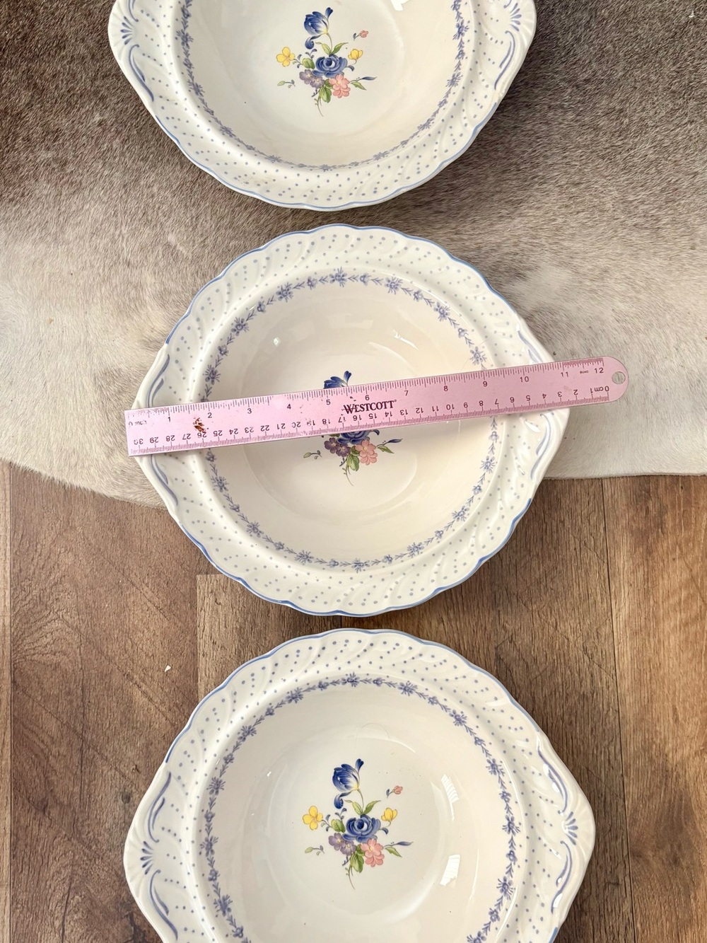 3 Nikko Blue Peony 11" Serving Bowls